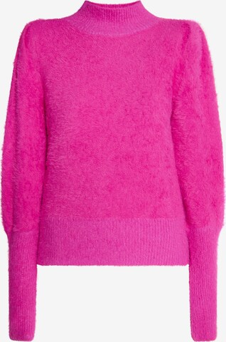 Pullover di faina in rosa: frontale