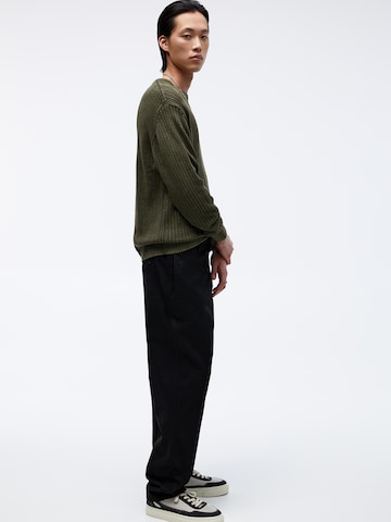 Pull&Bear Wide leg Chino in Zwart