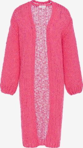Cardigan IZIA en rose : devant
