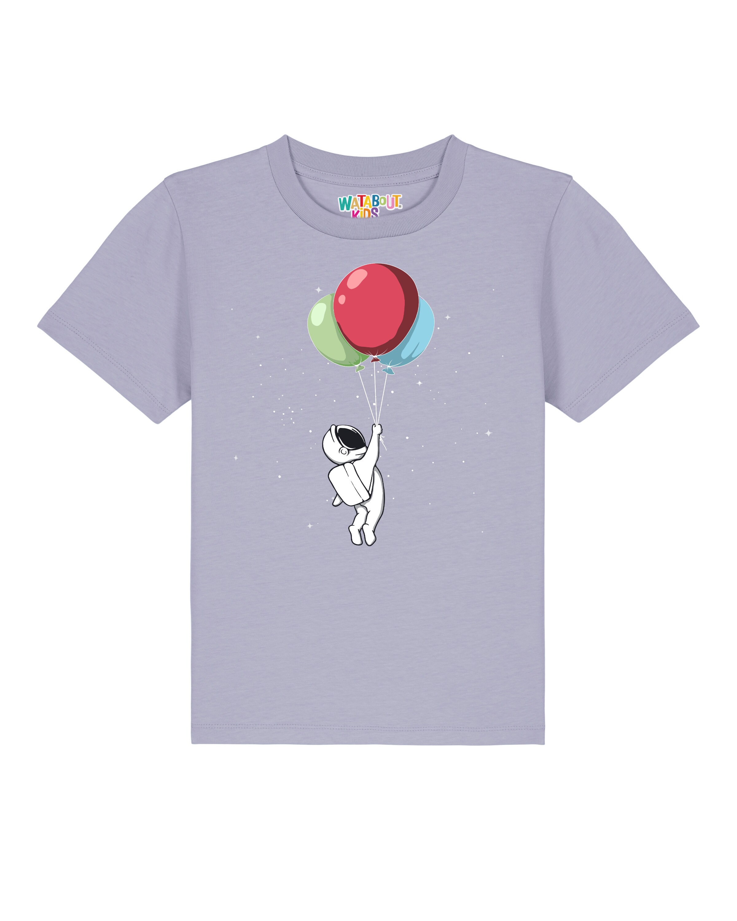 watabout.kids Shirt 'Little Balloon Astronaut' in Purple: front