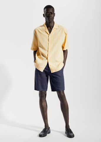 MANGO MAN Regular fit Button Up Shirt 'Estrenc' in Yellow