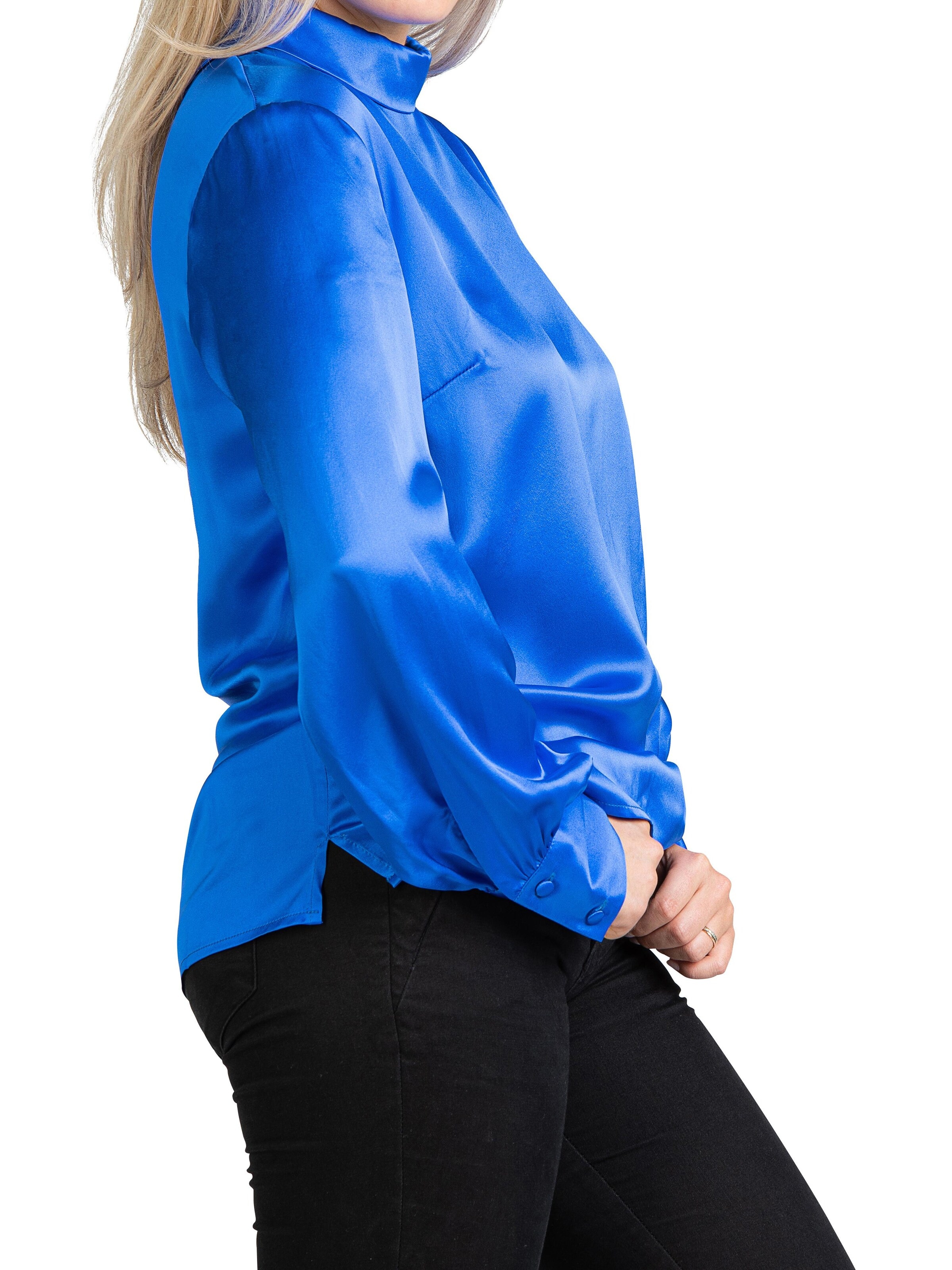 Posh Gear Blouse 'Seidenbluse Satinoseta' in Blue