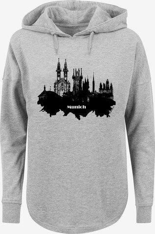 F4NT4STIC Sweatshirt 'Cities Collection - Munich skyline' in Grijs: voorkant