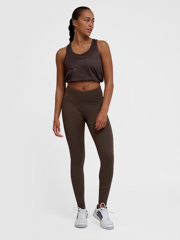 Hummel Skinny Sports trousers 'COURT' in Brown