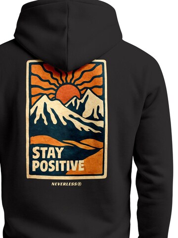 Neverless Sweatshirt 'Stay Positive' in Black