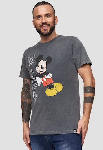 Recovered Shirt 'Disney Mickey Leaning' in Grey