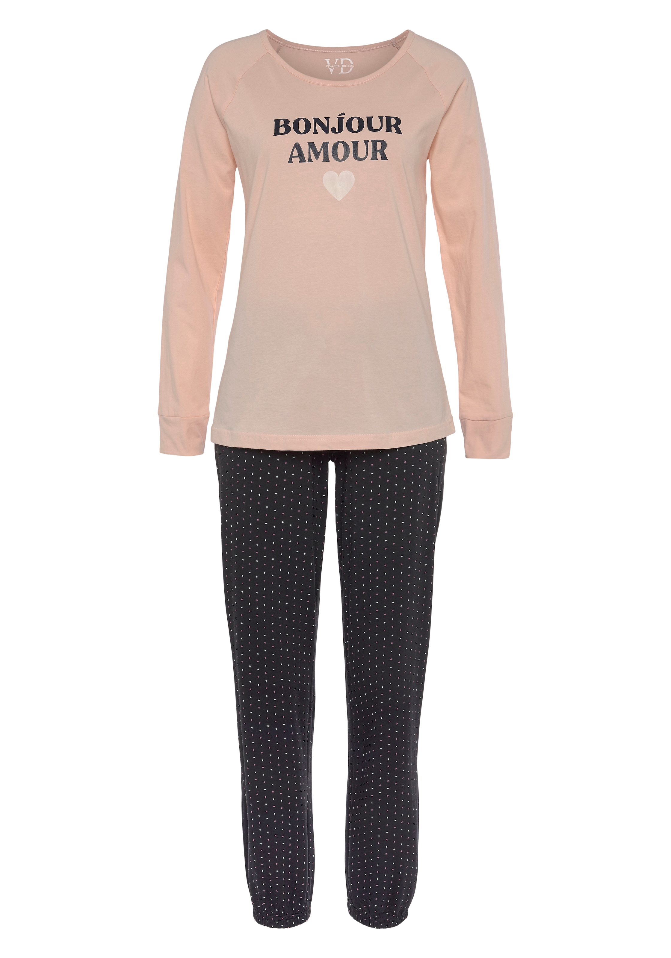 Pijama 'Dreams' de la VIVANCE pe roz: față