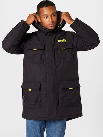 LEVI'S ® Winterparka 'Eastport Utility Jacket' in Zwart: voorkant