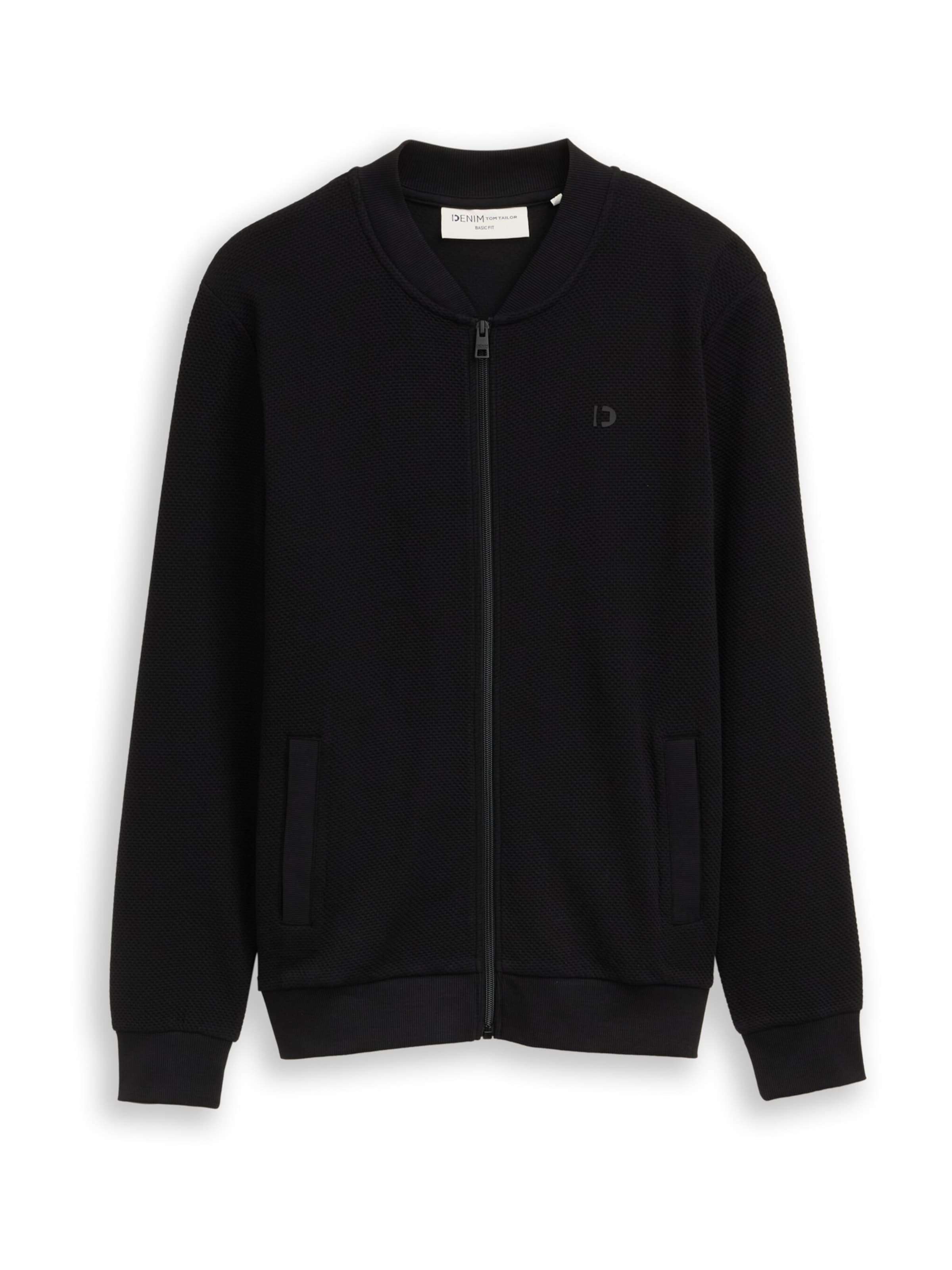 TOM TAILOR DENIM Sweatjacka i svart: framsida