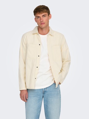 Only & Sons Comfort Fit Jacke 'ONSLEDGER' in Beige: Vorderseite