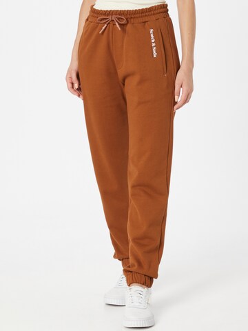 SCOTCH & SODA Tapered Pants in Brown: front