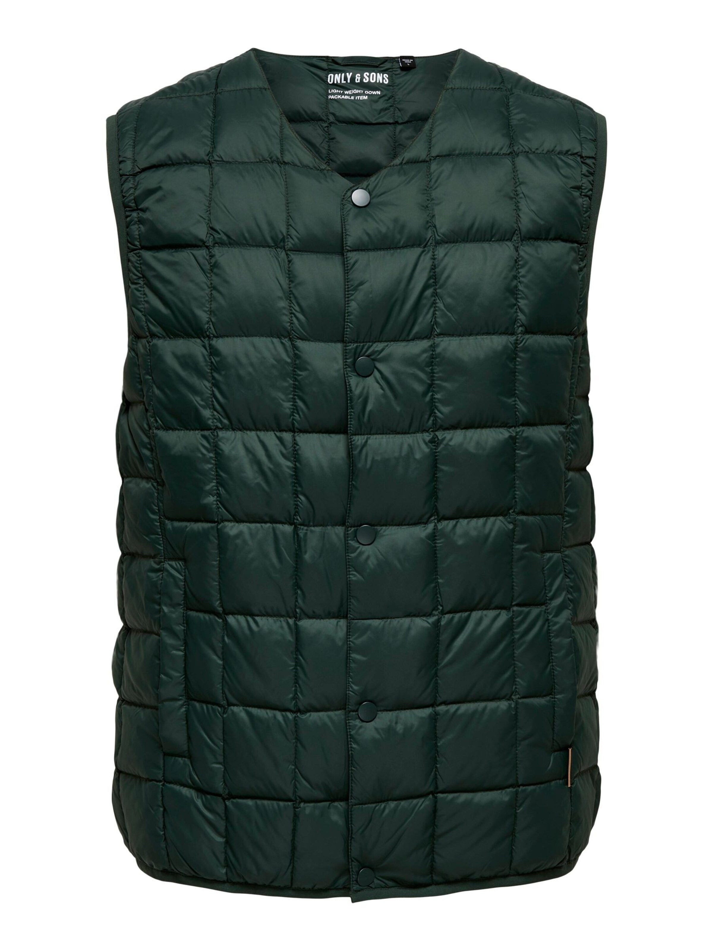 Only & Sons Bodywarmer 'ONSGavin' in Groen: voorkant