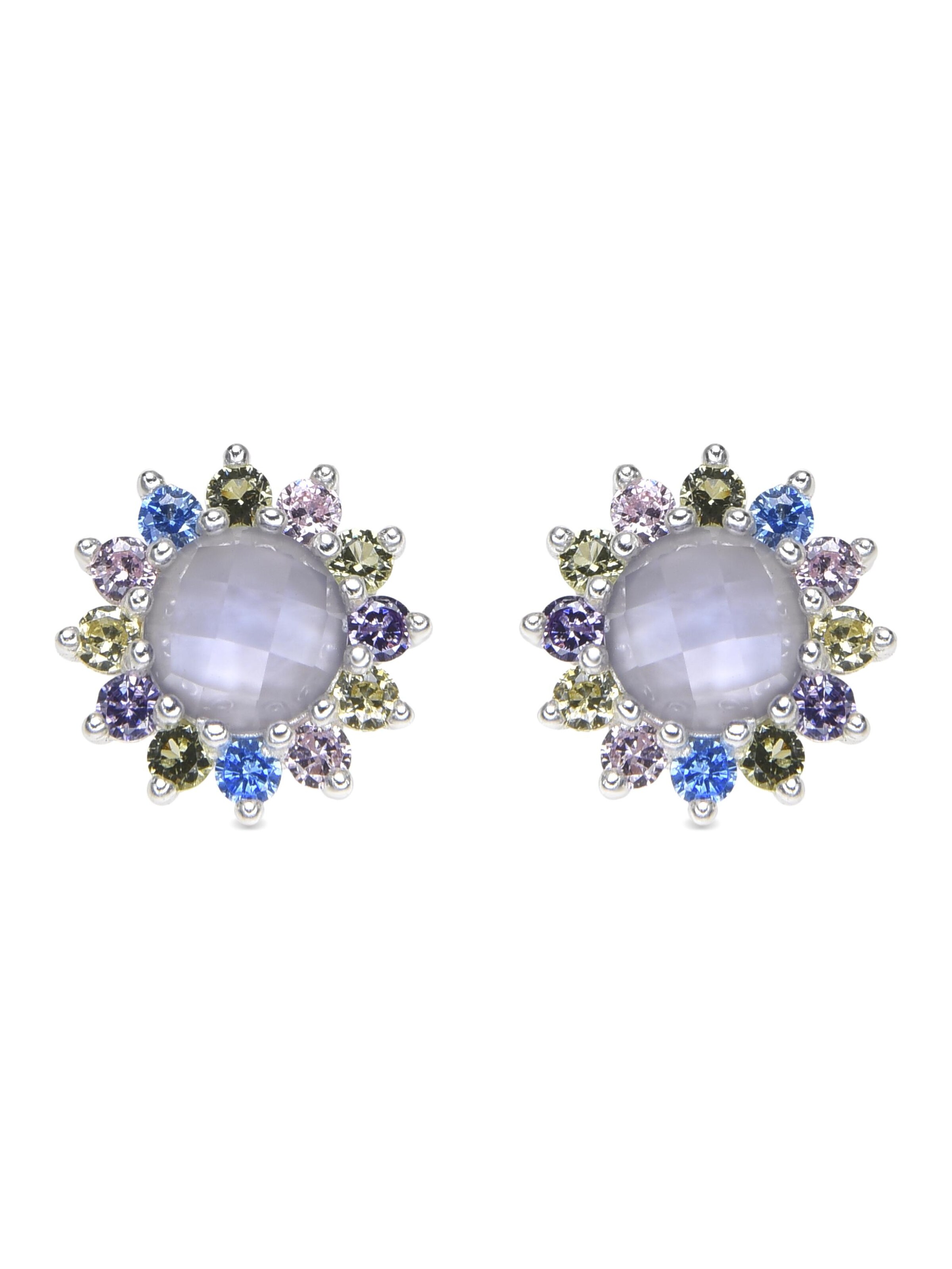 Luxenter Boucles d'oreilles 'NOPSA' en blanc, Vue avec produit