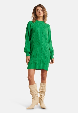 Smashed Lemon Gebreide jurk in Groen: voorkant