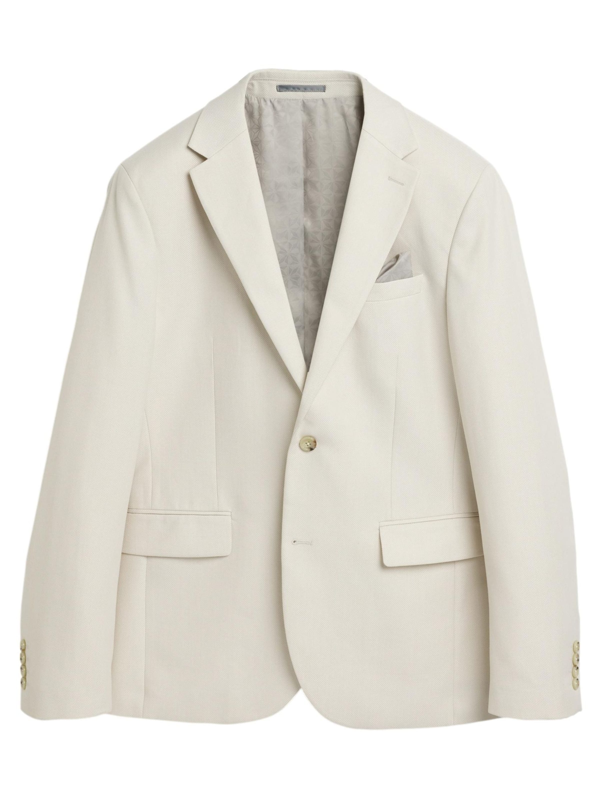 Next - Ajuste estrecho Chaqueta tipo saco para negocios en beige: frente