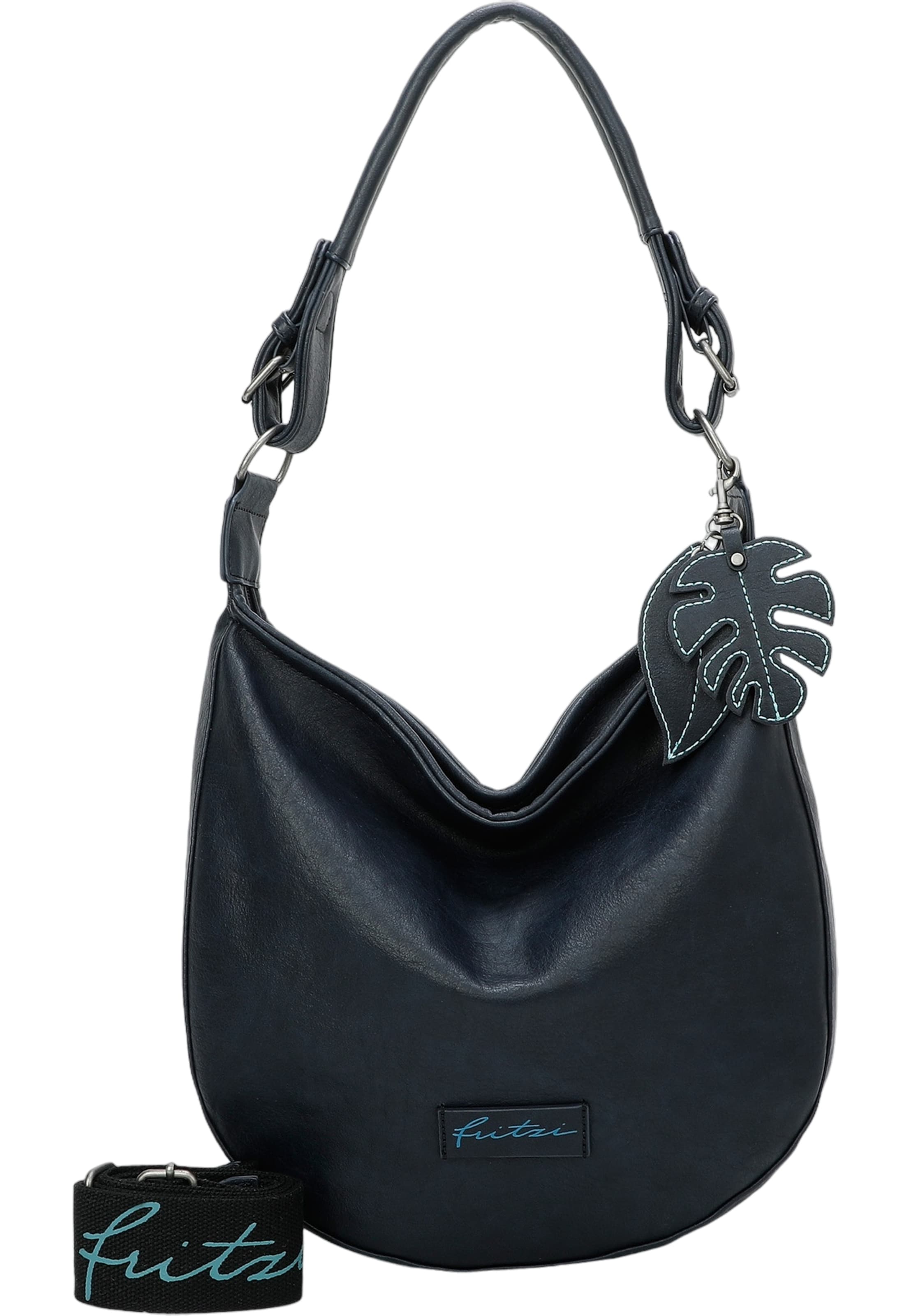 Borsa a spalla 'Eco Hobo' di Fritzi aus Preußen in blu: frontale