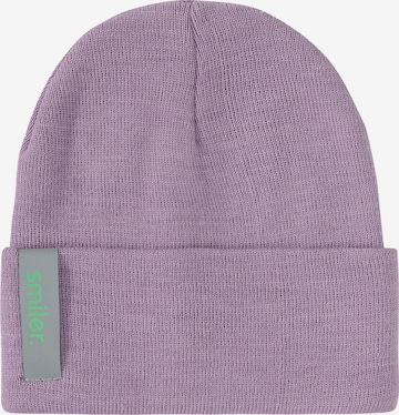 smiler. Beanie 'Snuggy.' in Purple: front
