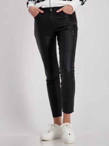 monari Slimfit Hose in Schwarz: Vorderseite