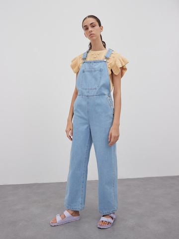 EDITED Wide leg Jean Overalls 'Ally' in Blue: front