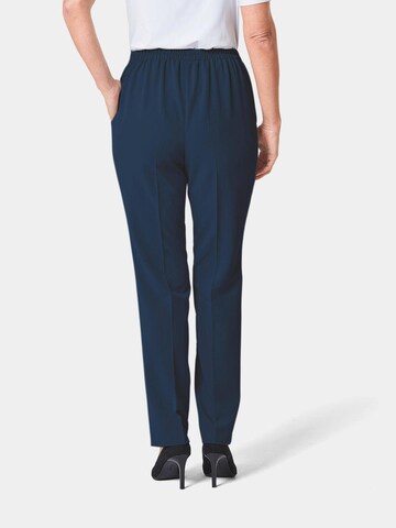 Goldner Regular Pleated Pants 'Martha' in Blue