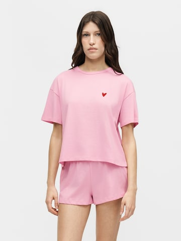 Hunkemöller - Pijama de pantalón corto en rosa: frente
