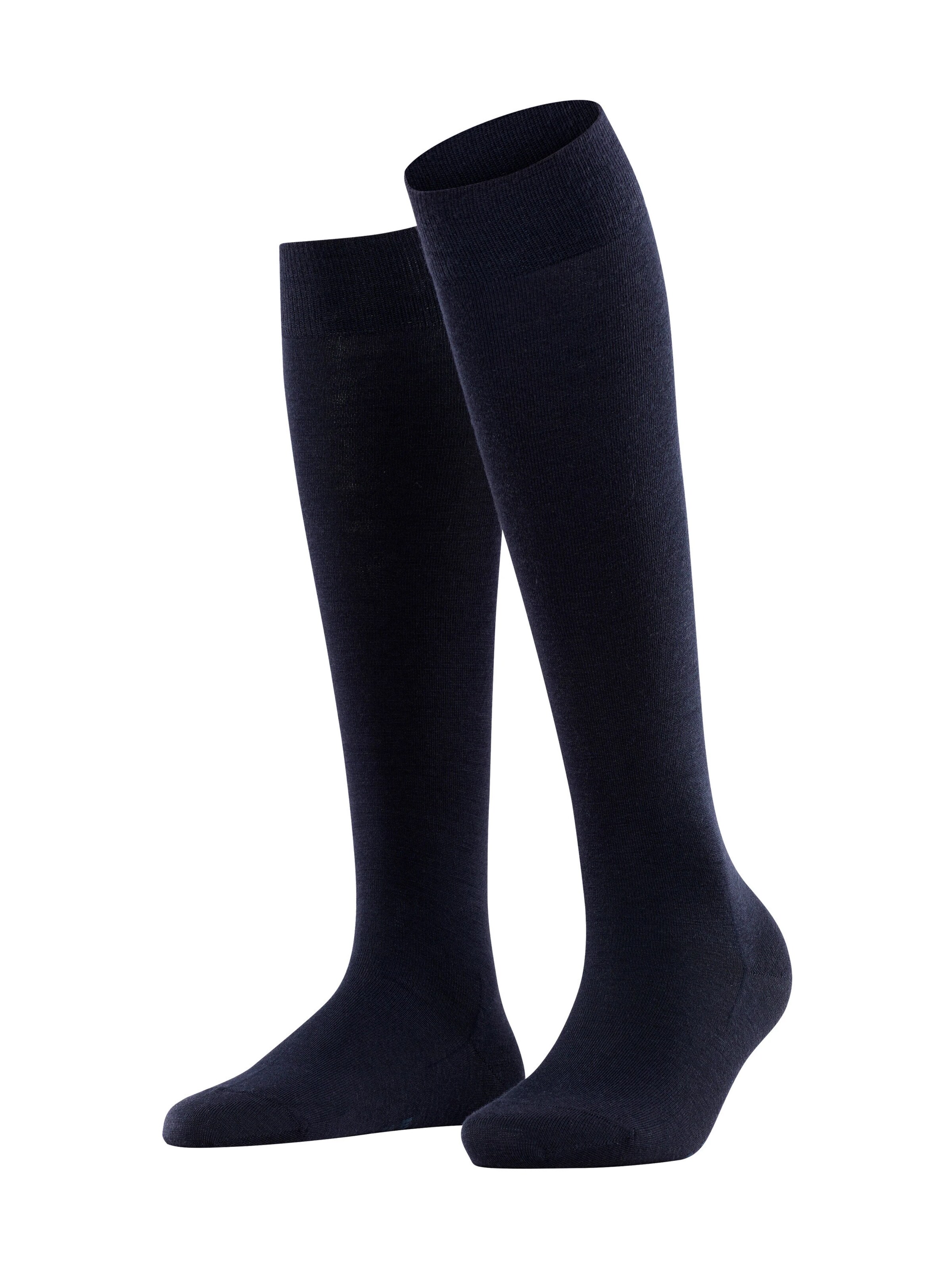 FALKE Knee High Socks 'Softmerino' in Blue: front