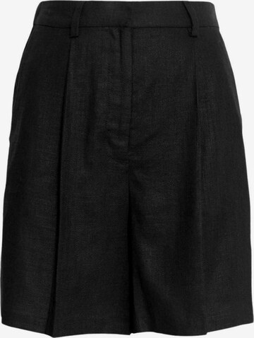 Marks & Spencer Loose fit Pleated Pants in Black: front