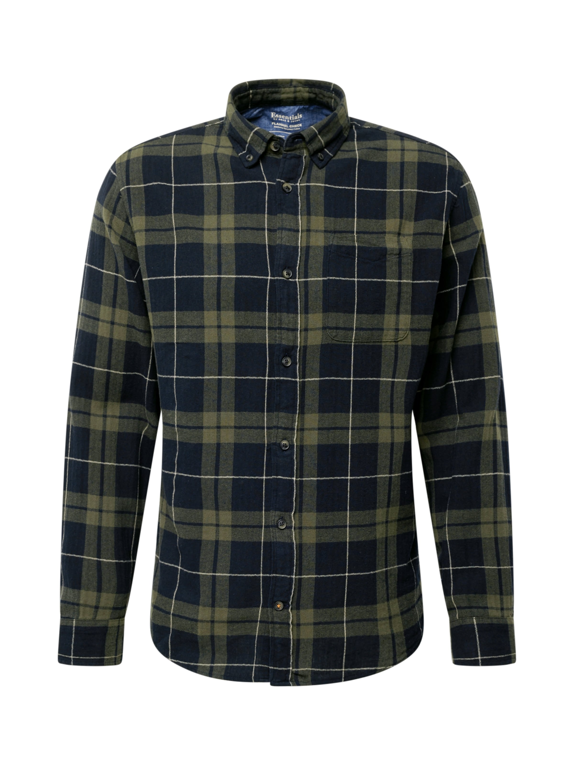 JACK & JONES Camisa en S en beige / caña / verde oscuro, Vista del producto
