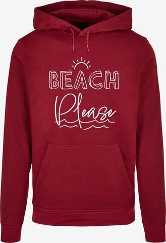 Merchcode Sweatshirt 'Beach Please' in Rood: voorkant