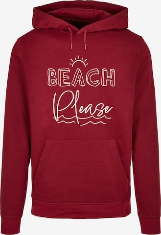 Sweat-shirt 'Beach Please' Merchcode en rouge : devant