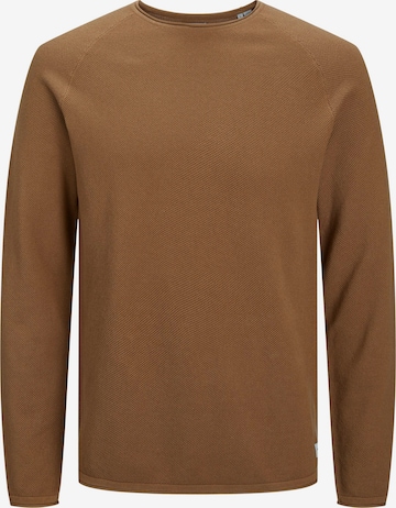 JACK & JONES Pulover 'Hill' | rjava barva: sprednja stran