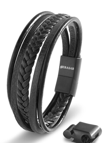 Bracelet 'Braid' SERASAR en noir : devant