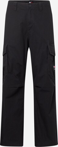 Loosefit Pantalon cargo 'Aiden' Tommy Jeans en noir : devant