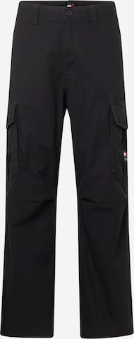 Tommy JeansLoosefit Cargo hlače 'Aiden' - crna boja: prednji dio