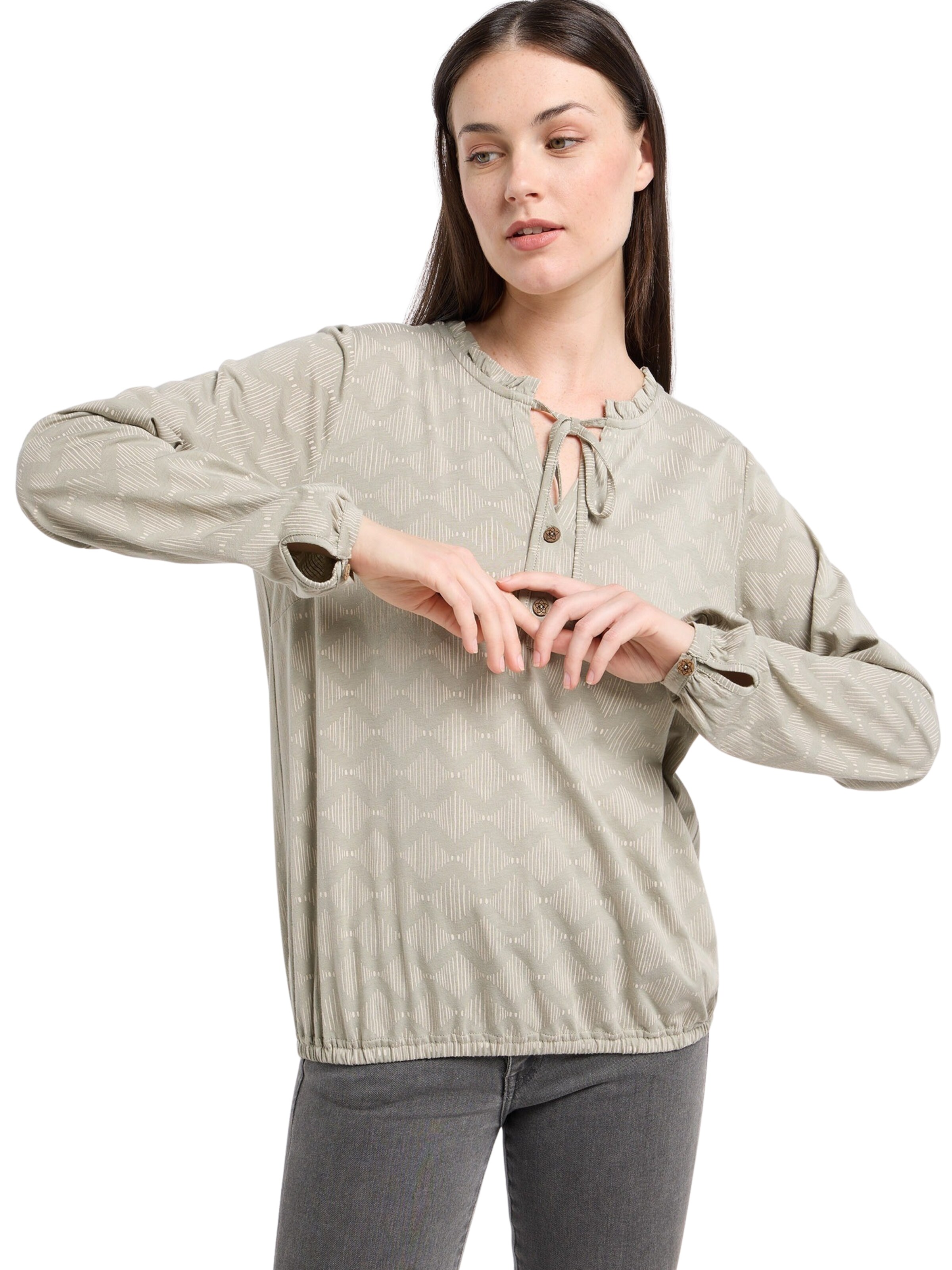 Ragwear Shirt 'ONELIA PRINT ORG' in Grün: Vorderseite