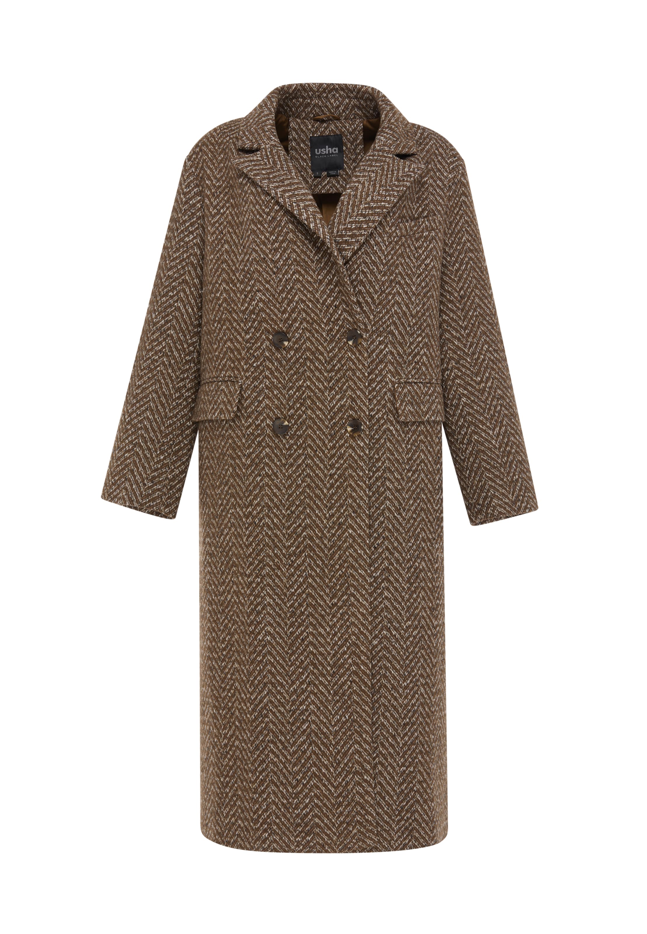 usha BLACK LABEL Between-Seasons Coat in Green: front