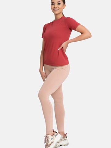 Evoni Slimfit Leggings 'aus Baumwolle mit hohem Bund'‌‌‌ in Braun