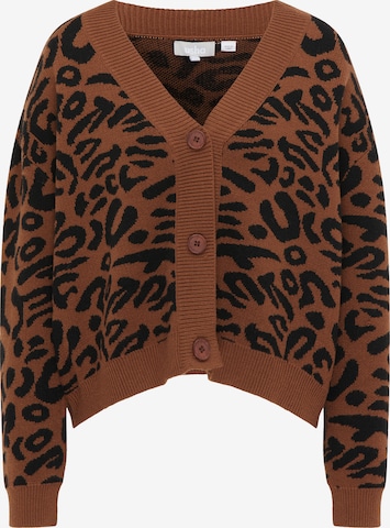Usha Knit Cardigan in Brown: front