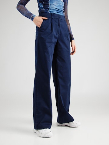 ESPRIT - Pierna ancha Pantalón plisado 'Iconic' en azul: frente