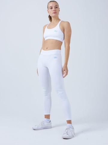 Coupe slim Leggings 'Long Leggings' SPORTKIND en blanc : devant