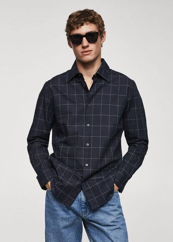 MANGO MAN Slim fit Button Up Shirt 'Roma' in Blue: front