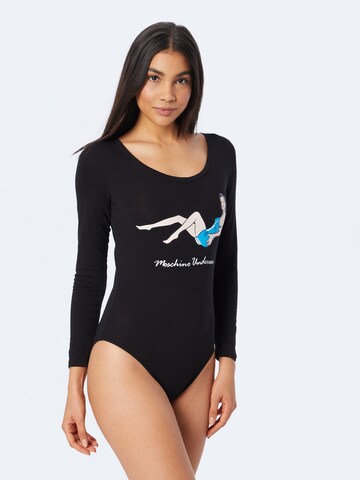 Moschino Underwear Shirt Bodysuit in Black: front