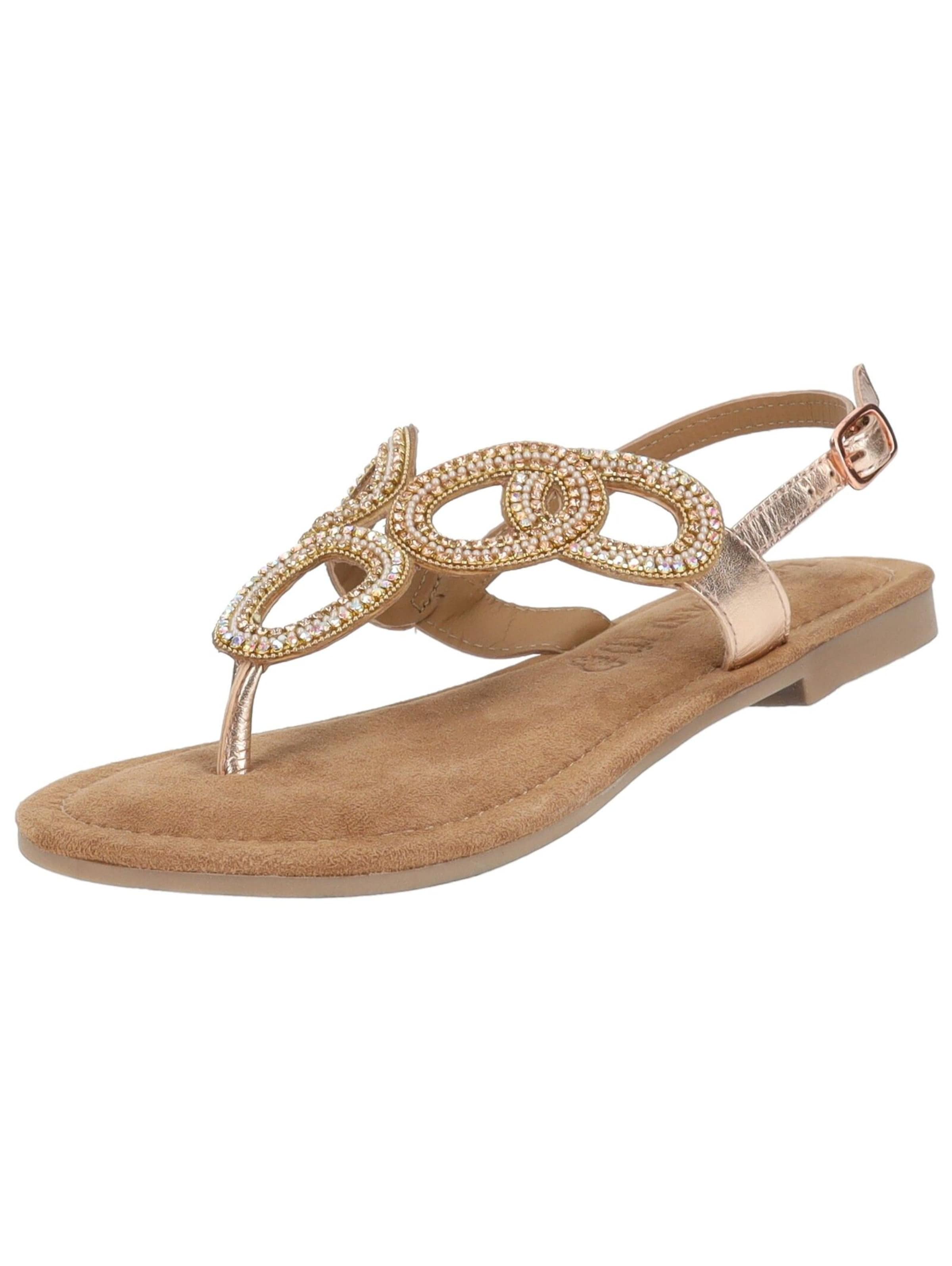 Tongs LAZAMANI en or : devant