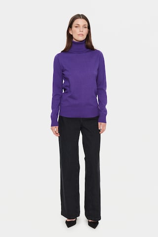 SAINT TROPEZ Sweater 'Mila' in Purple