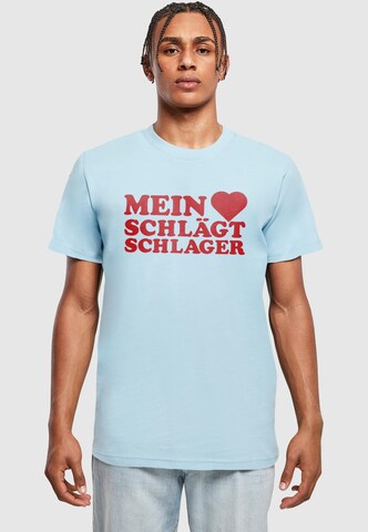 Merchcode T-Shirt 'MHSS' in Blau: Vorderseite
