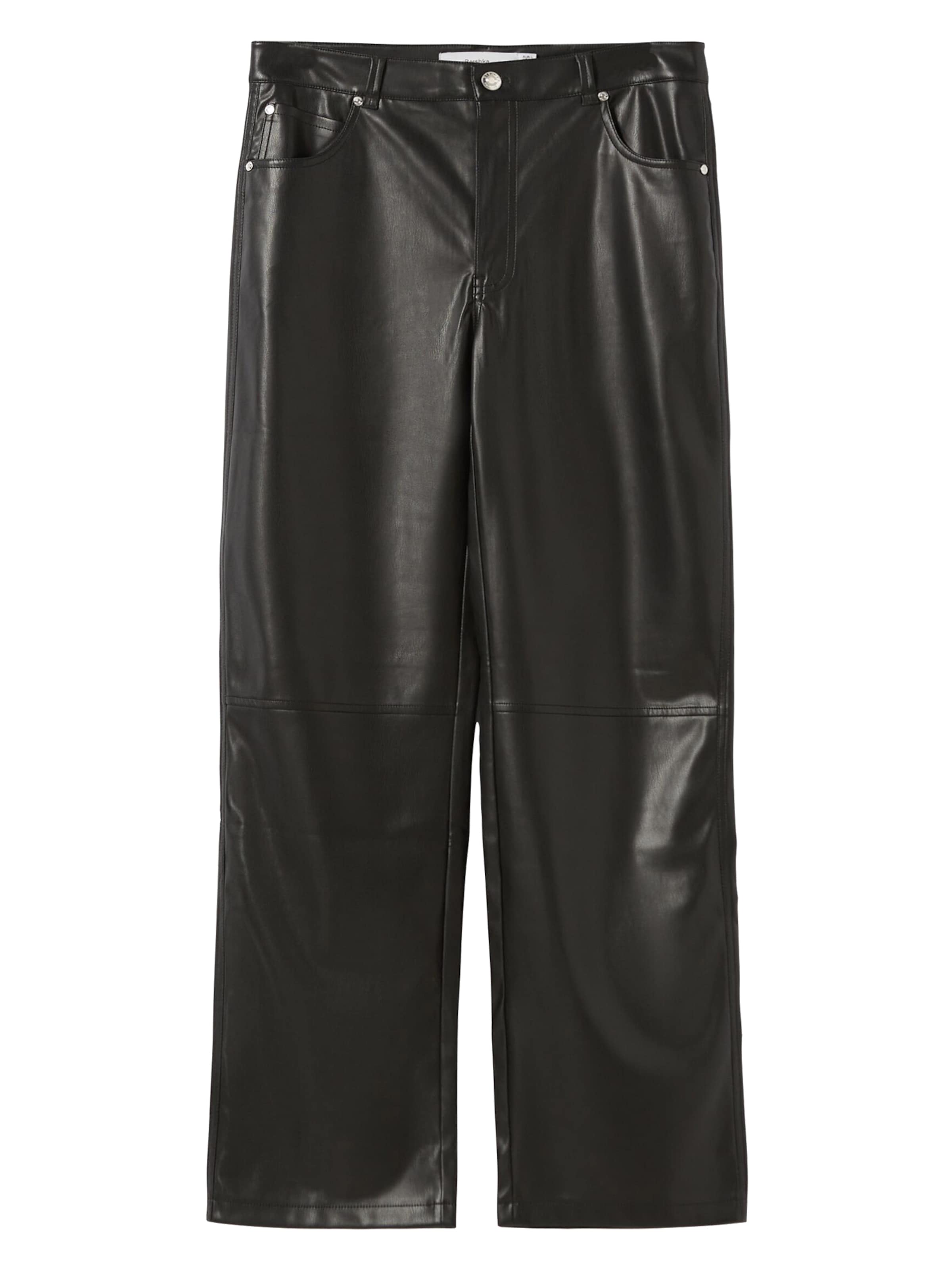 Bershka Slim fit Trousers in Black: front