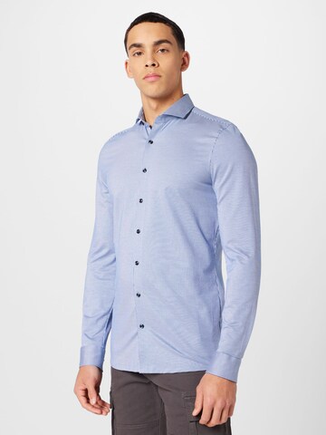 OLYMP Slim Fit Риза в синьо: отпред