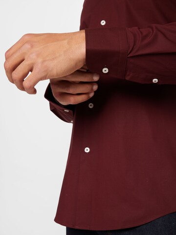 BOSS Slim fit Button Up Shirt 'HANK' in Red