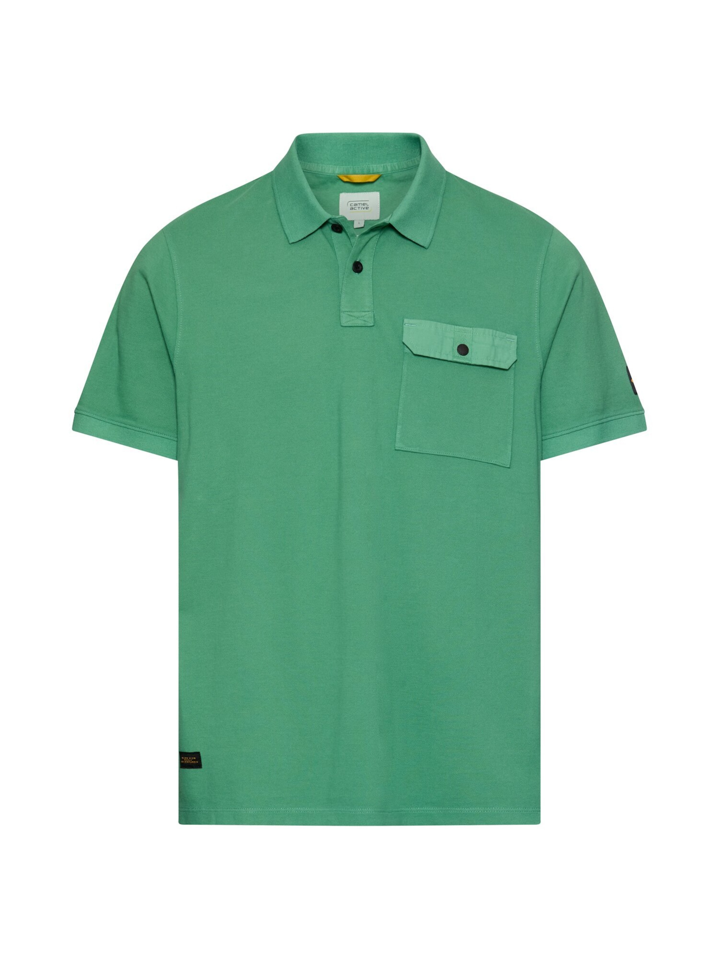 CAMEL ACTIVE Poloshirt aus reiner Baumwolle in Grün: Vorderseite