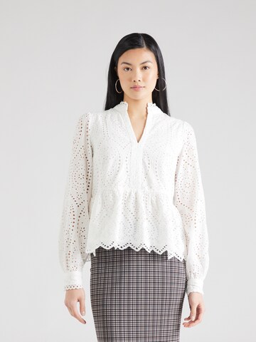 YAS Blouse 'HOLI' in Wit: voorkant